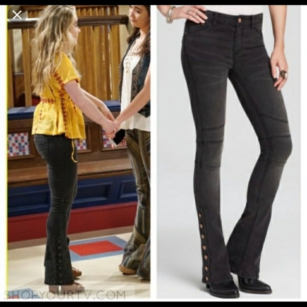 Free People Skylar Flare Jeans - Dark Gray